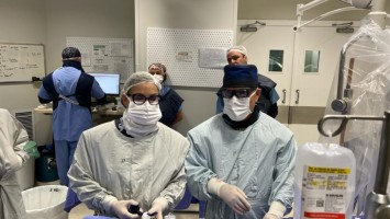 Dr. Gilberto e Dra. Diane na Unidade Endovascular